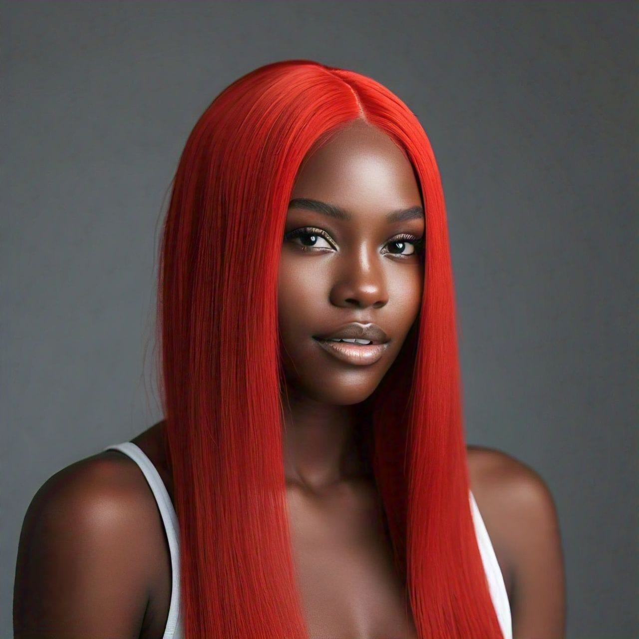 Hairlo Red Color Straight 13x4 HD Transparent Lace Wig – 100% Human Hair, Premium Quality & Style