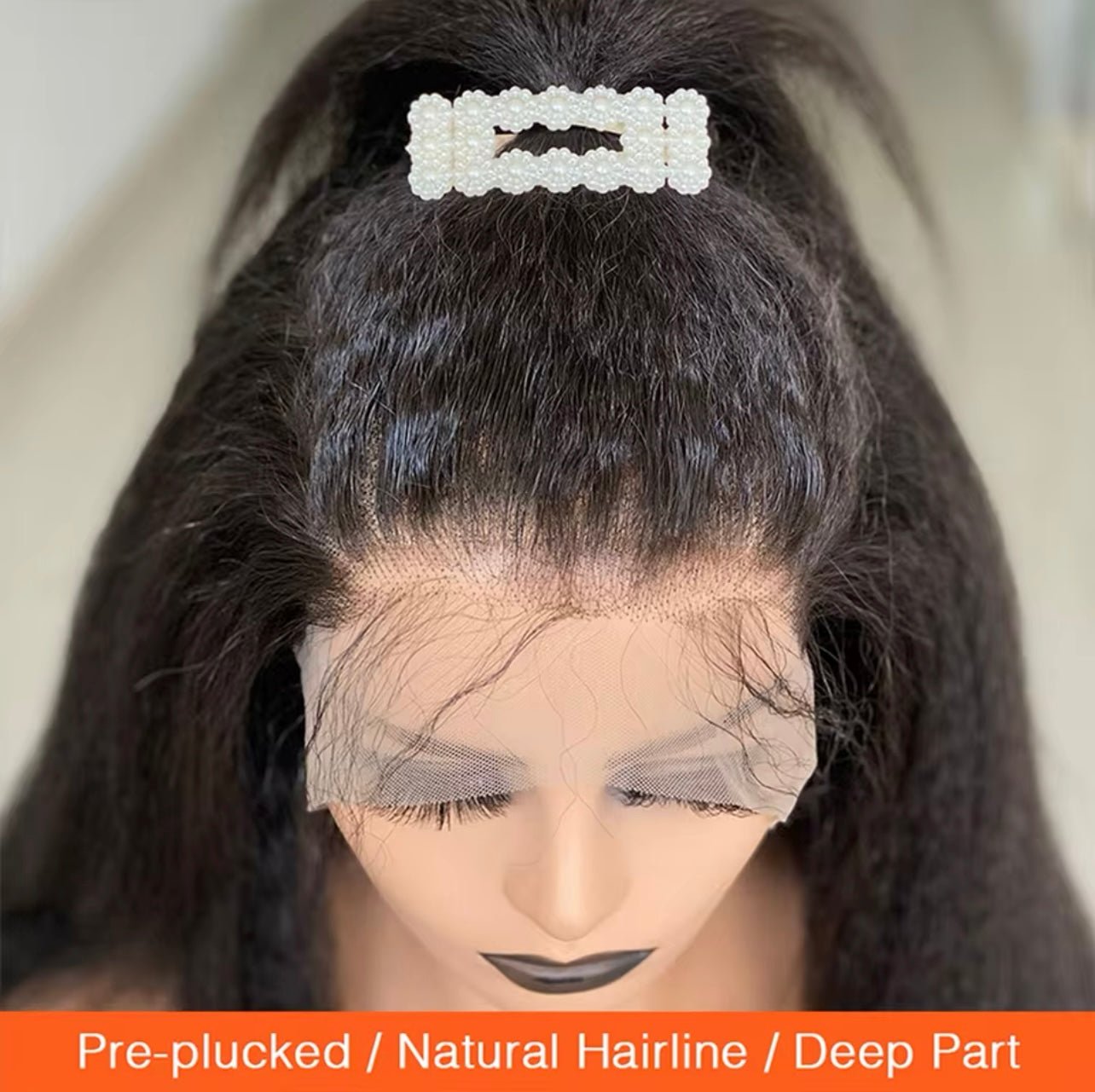 Hairlo HD Lace Kinky Straight Wig in Natural Color – 100% Human Hair, Pre - cut,Pre - plucked Premium Quality & Style - Hairlo