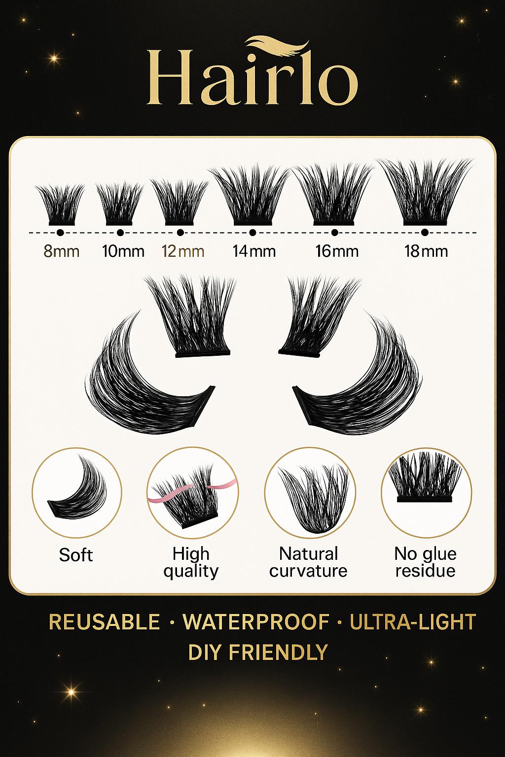 Hairlo Petit Volume DIY Cluster Lashes-D Curl Mix 60D