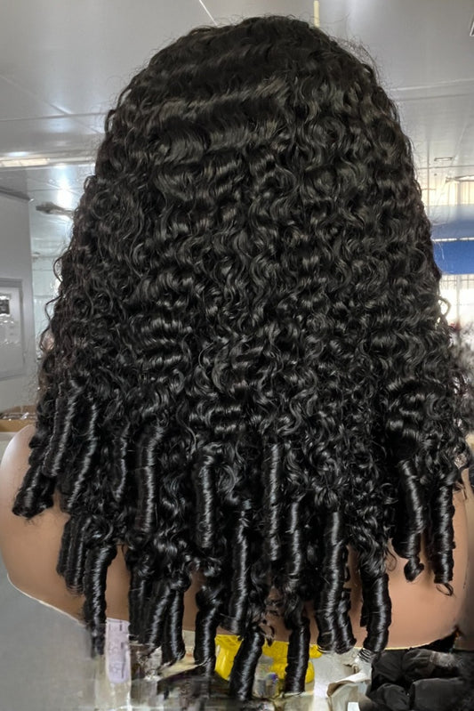 Hairlo 13x6 Burmese Curly HD Lace Wig – Glueless, Pre-Cut & Pre-Bleached. Full, bouncy curls with natural look & premium human hair.