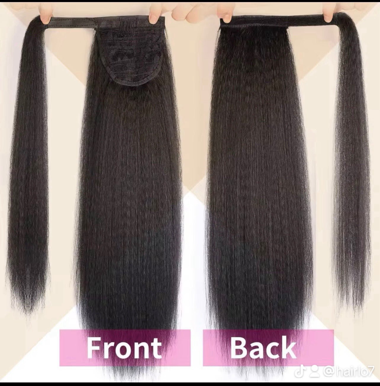 11A Kinky Straight Wrap - Around Ponytail Extension with Clip - in - Hairlo