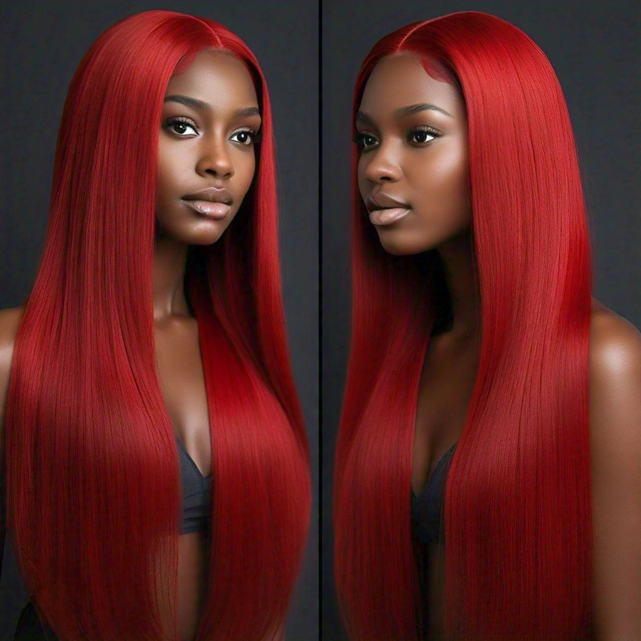 Hairlo Red Color Straight 13x4 HD Transparent Lace Wig – 100% Human Hair, Premium Quality & Style