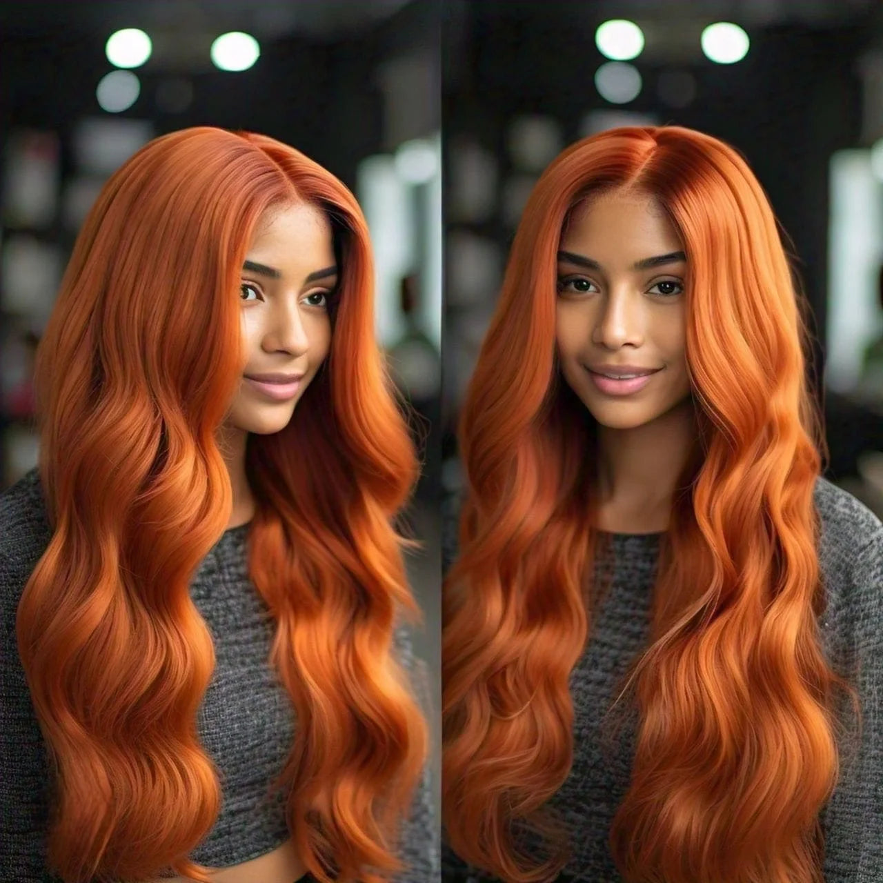 Hairlo Ginger Orange #350 100% Human Hair 13×4 Lace Front Wig – Premium Quality & Style