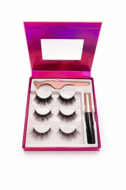 Hairlo Magnetic Strip Lash Kit – 3 Luxury Reusable Pairs
