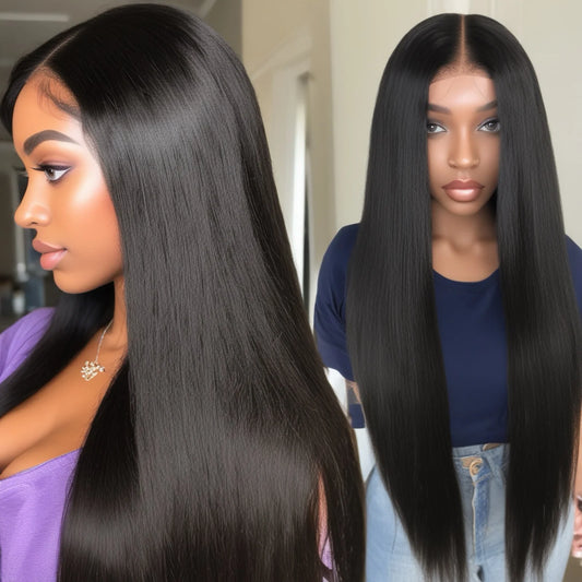 Hairlo 10A Cuticle Aligned Straight Virgin HD Lace 100% Human Hair Wig Pre-cut and Pre-bleached