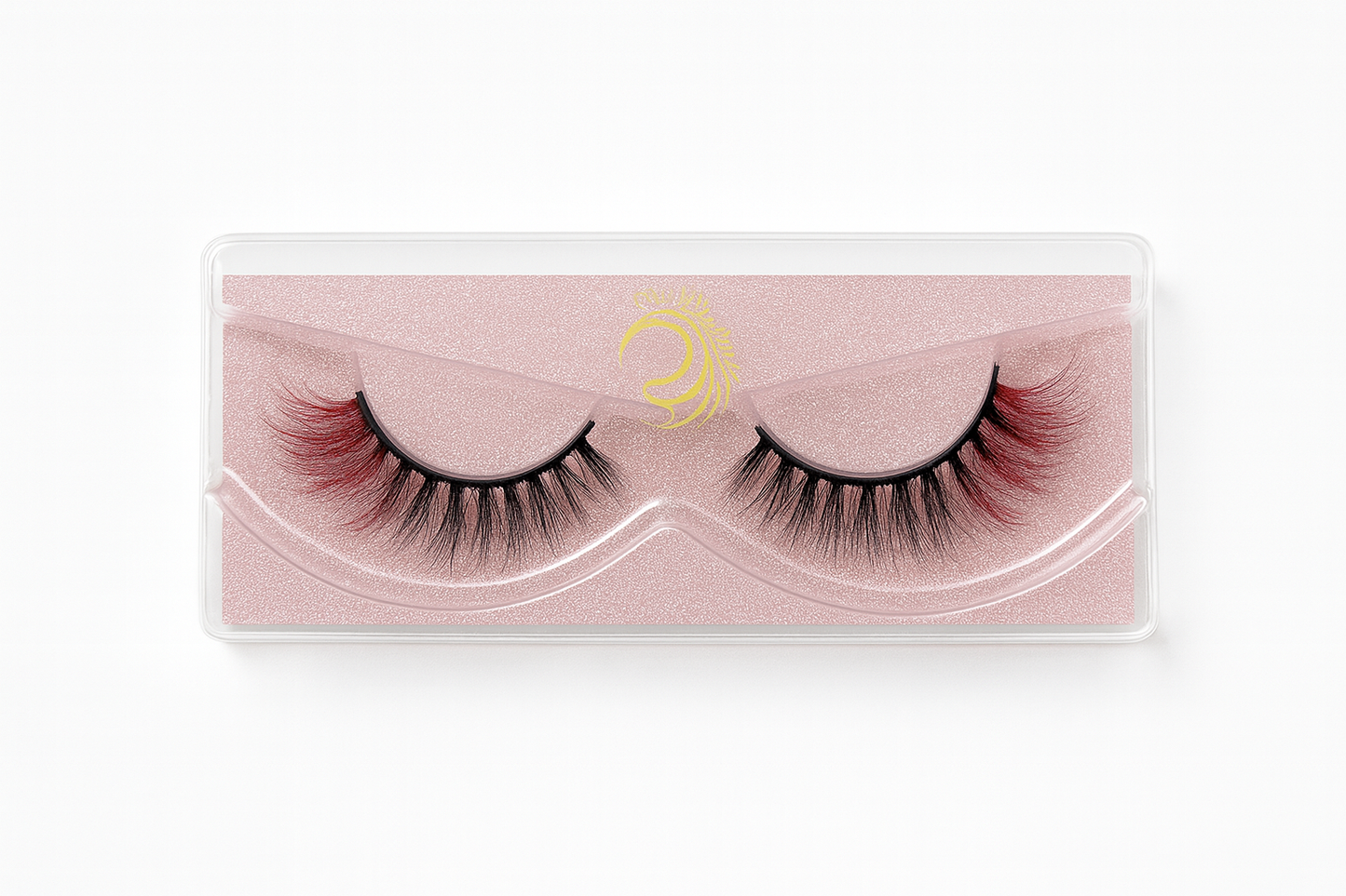 Hairlo Crimson Flare 3D Mink Lashes 15mm (Red Ombre Tips)