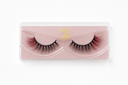 Hairlo Crimson Flare 3D Mink Lashes 15mm (Red Ombre Tips)