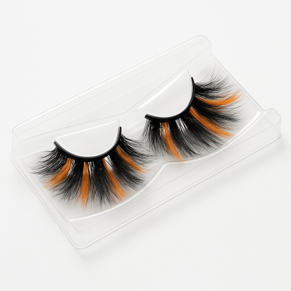 Hairlo Flame Queen 3D Mink Lashes 25mm (Orange Highlight)