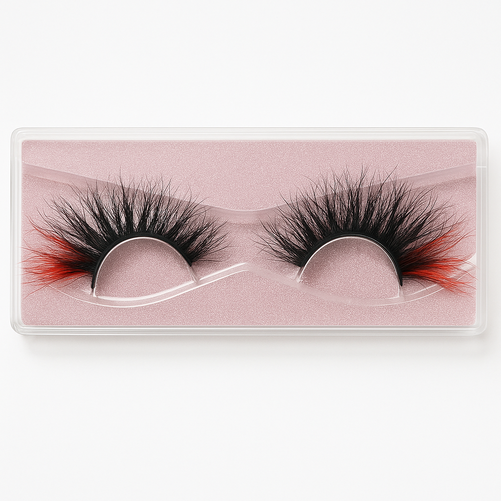 Hairlo Fire Kiss 3D Mink Lashes 25mm (Black with Red Ombré)