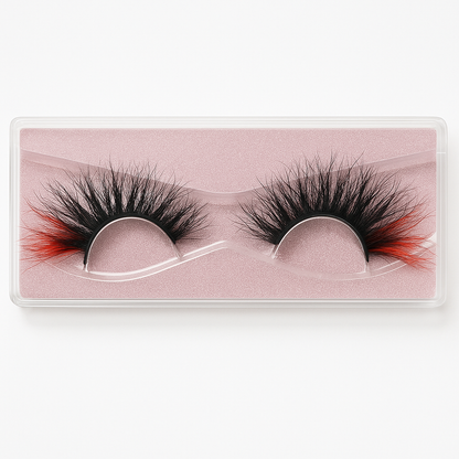 Hairlo Fire Kiss 3D Mink Lashes 25mm (Black with Red Ombré)
