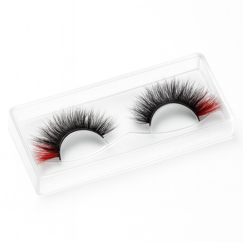 Hairlo Fire Kiss 3D Mink Lashes 25mm (Black with Red Ombré)