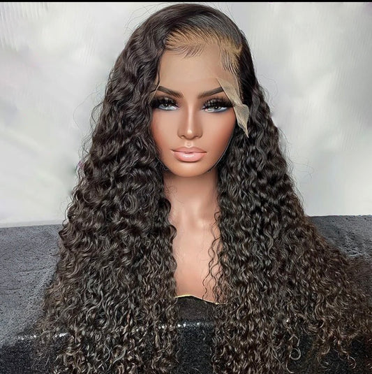 Hairlo HD Lace Water Wave Wig in Natural Color – 100% Human Hair, Pre-cut, Pre-plucked Premium Quality & Style