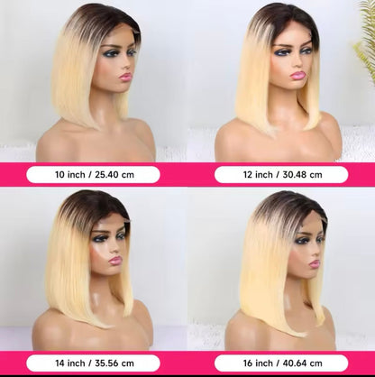 Hairlo 1B - 613 Color 13*4 Glueless pre - cut, pre - plucked, and HD Transparent Frontal Wig – 100% Human Hair, Premium Quality & Style - Hairlo