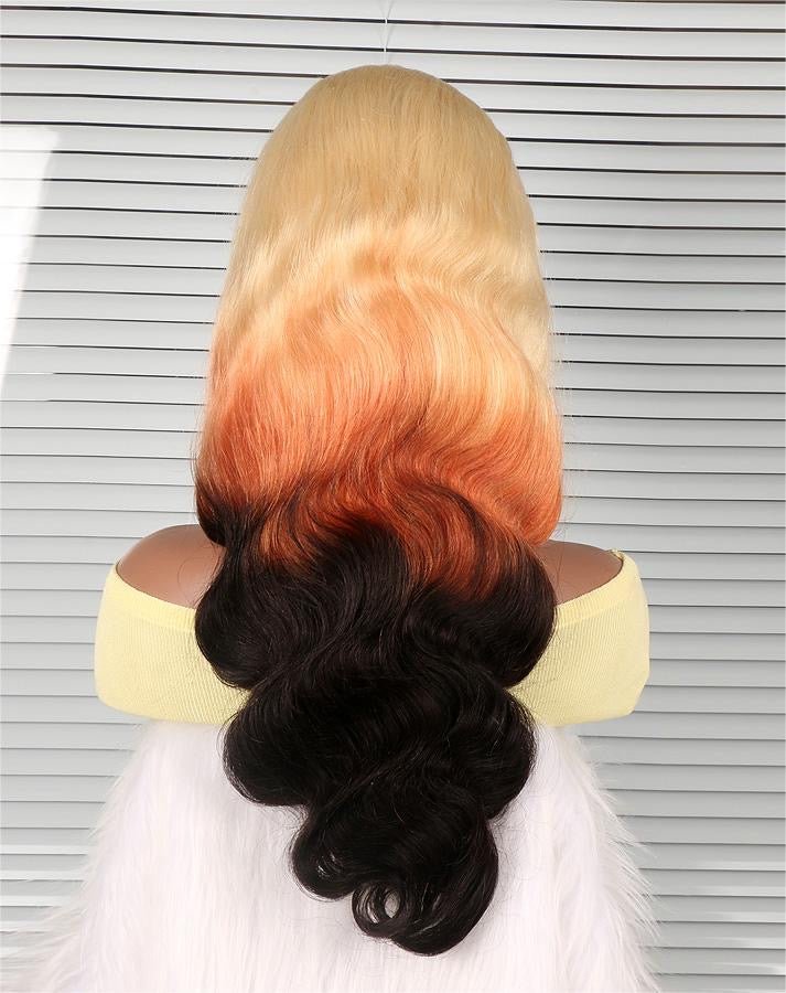 Hairlo #613 - Orange - 1B Body Wave 13x4 HD Transparent Lace Wig – 100% Human Hair, Premium Quality & Style - Hairlo