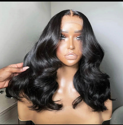 Hairlo Body Wave 13*4 Glueless Transparent Lace Frontal Bob Wig. Pre - Cut, pre - bleached wig - Premium Quality and Style - Hairlo