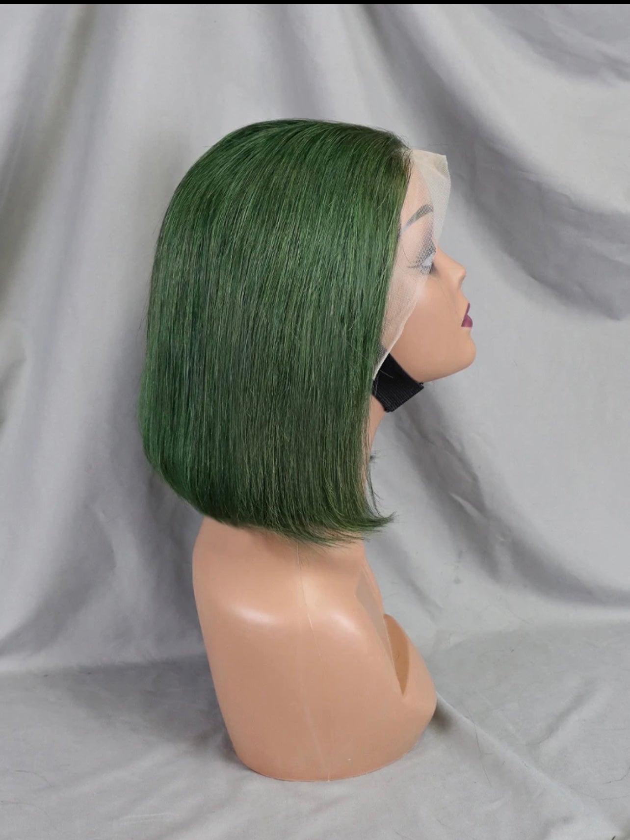 Hairlo Dark Green 4*4 Glueless pre - cut, Transparent Bob Wig – 100% Human Hair, Premium Quality and Style - Hairlo