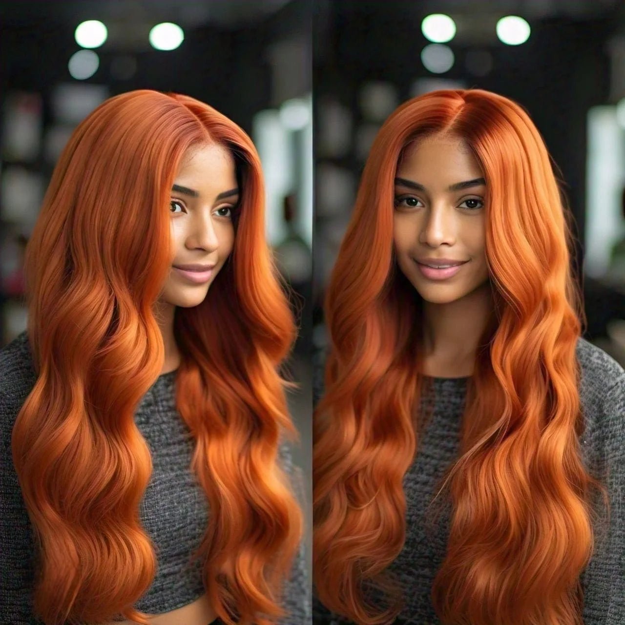 Hairlo Ginger Orange #350 100% Human Hair 13×4 Transparent Lace Frontal Wig – Premium Quality & Style - Hairlo