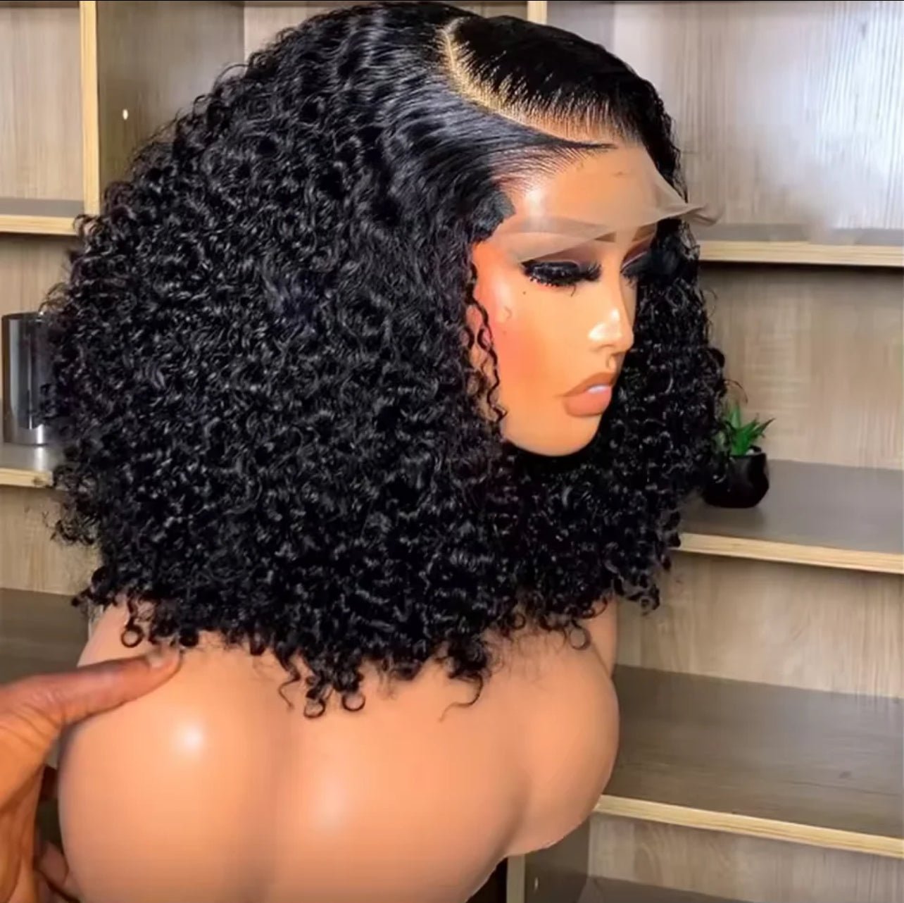 Hairlo HD Lace Kinky Curly Wig in Natural Color – 100% Human Hair, Pre - cut, Pre - plucked and Pre Bleached Premium Quality & Style - Hairlo