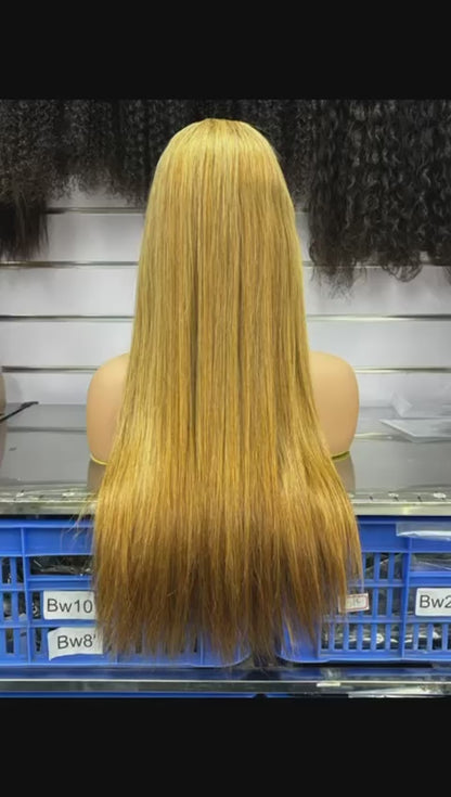 Hairlo Honey Blonde Transparent 5x5 HD Lace Closure Wig, 22 inches - Premium Quality & Style.