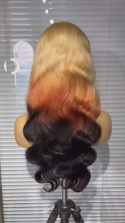 Hairlo #613-Orange-1B Body Wave 13x4 HD Transparent Lace Wig – 100% Human Hair, Premium Quality & Style