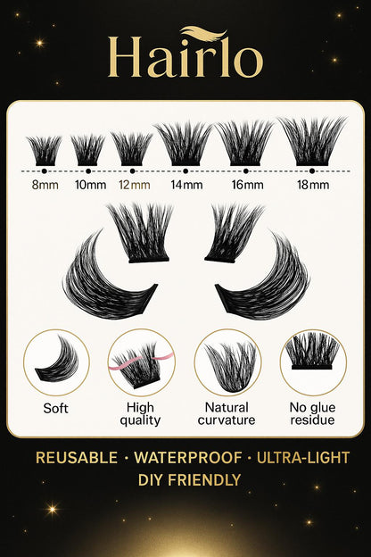 Hairlo Petit Volume DIY Cluster Lashes-D Curl Mix 80D