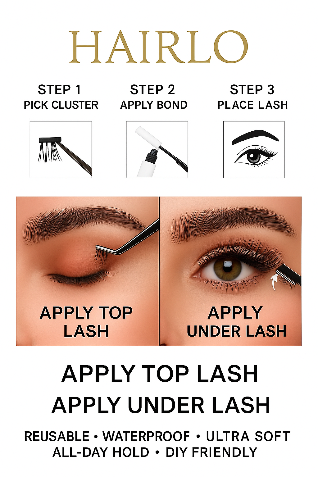 Hairlo Petit Volume DIY Cluster Lashes-D Curl Mix 80D