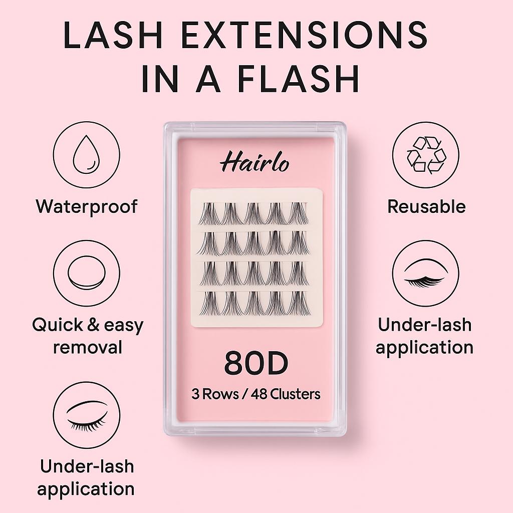 Hairlo Petit Volume DIY Cluster Lashes-D Curl Mix 80D