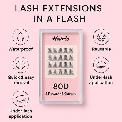 Hairlo Petit Volume DIY Cluster Lashes-D Curl Mix 80D